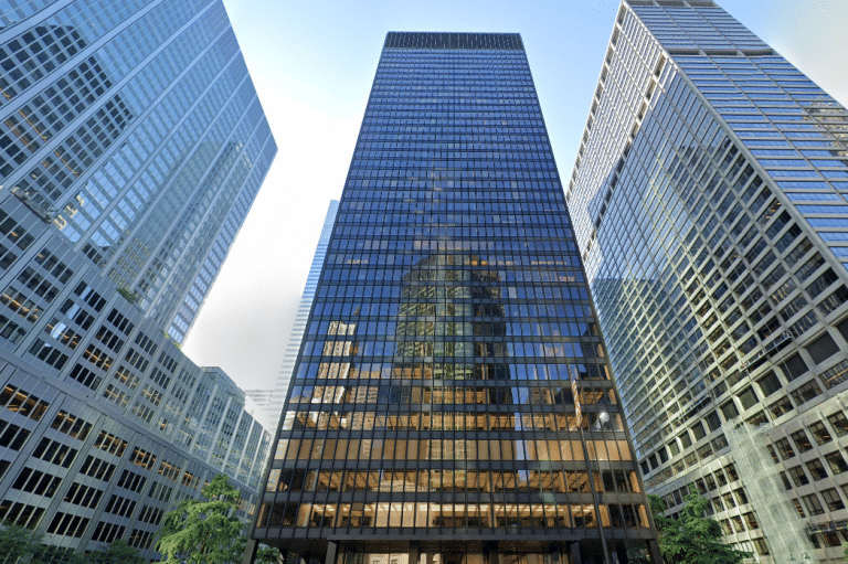 The Seagram Building at 375 Park Avenue, 38-story Class A skyscraper in the Plaza District, NYC