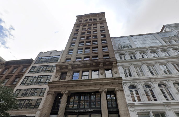 A group of office buildings at 28-40 West 23rd Street, offering Class B office space in Chelsea