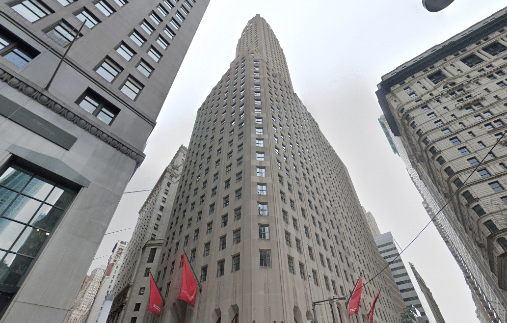 The Bank of New York Building at 48 Wall Street, a NYC Art Deco tower providing office space