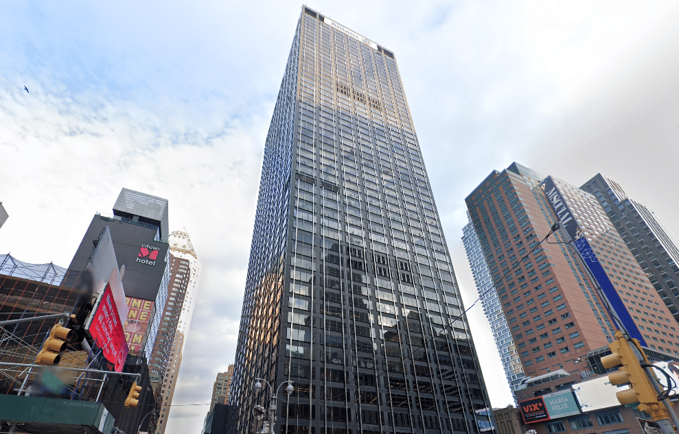 Paramount Plaza, a LEED Gold-certified office building at 1633 Broadway, Midtown Manhattan