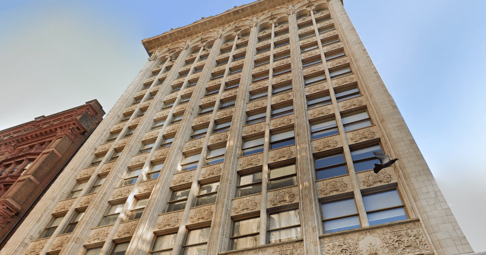 The landmark office tower at 65 Bleecker Street, NYC, also known as the Bayard-Condict Building