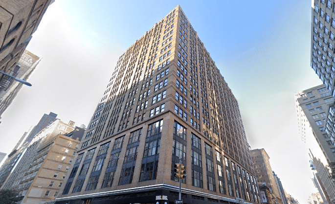 Art Deco-style, Class B office building situated at 275 Seventh Avenue in Midtown South, NYC