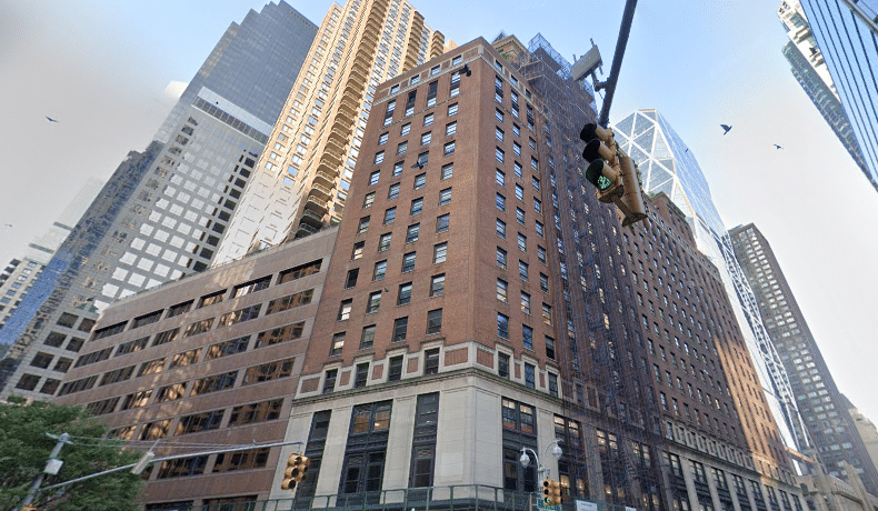 The Fisk Tire Building, a Class A office building at 250 West 57th Street near Carnegie Hall