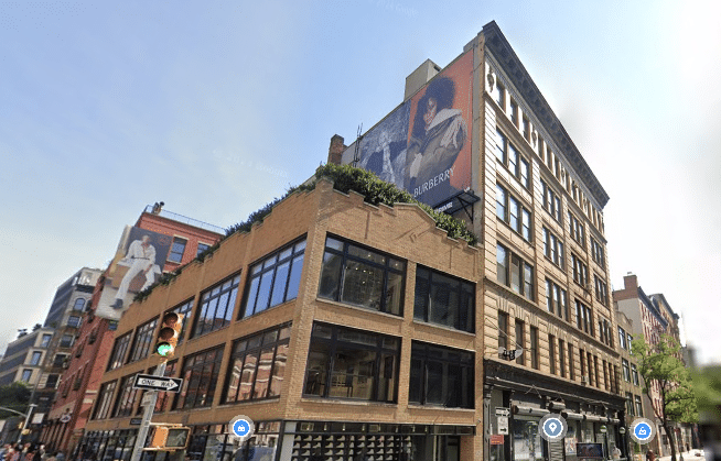 A six-story building offering loft-style office space at 43-49 Bleecker Street, Manhattan