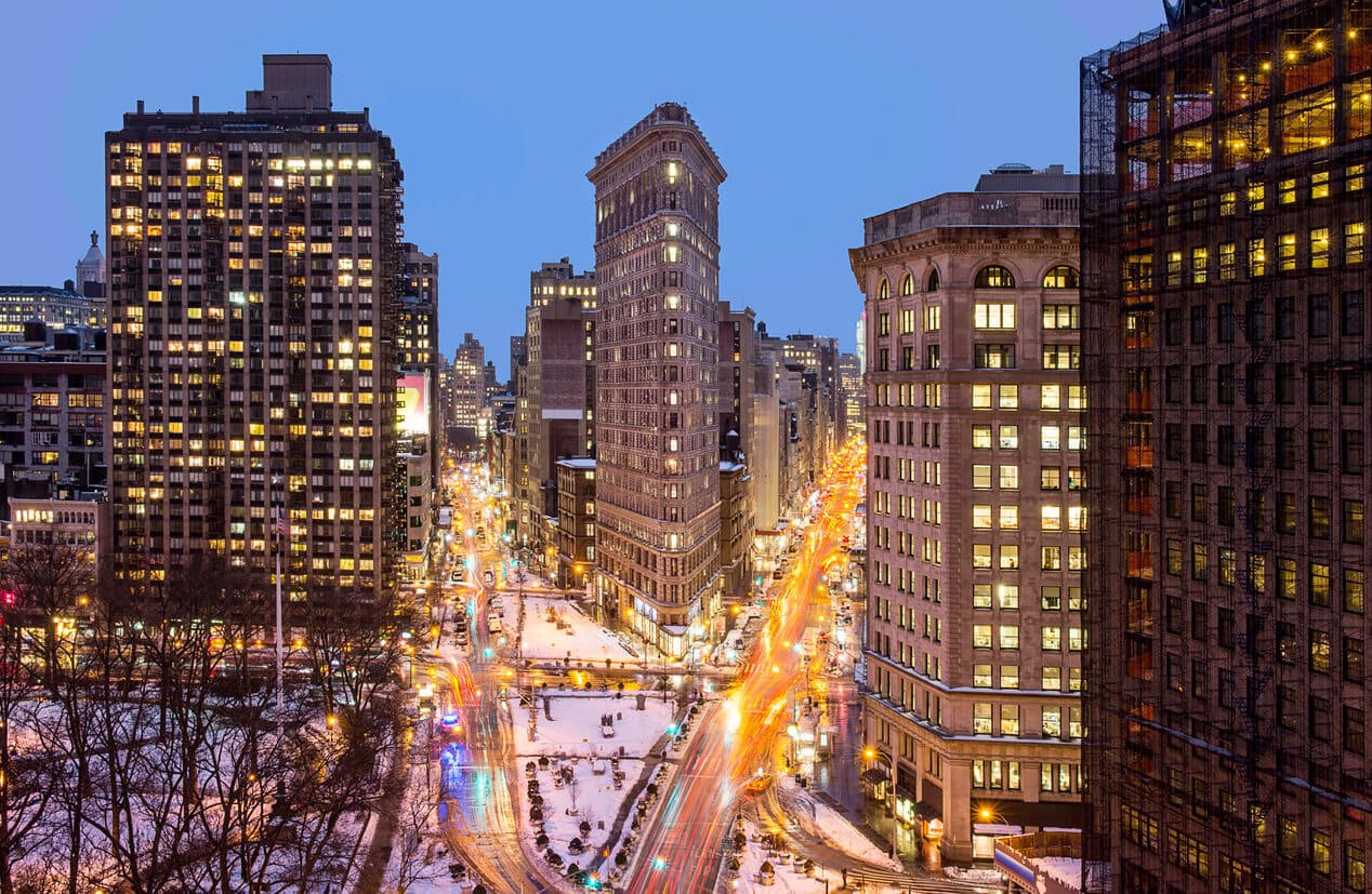 Flatiron Building aerial view in Manhattan