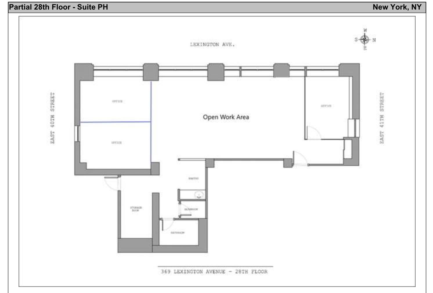 Floor plan of 369 Lexington Avenue medical office space, NYC