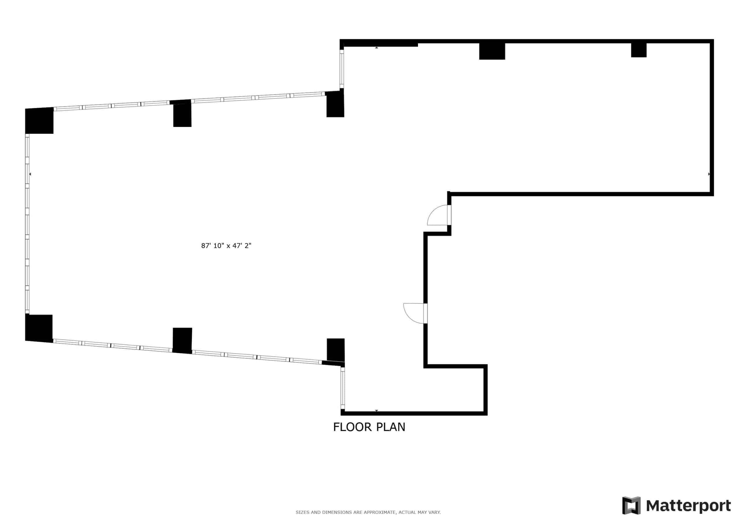 A floor plan showing walls, windows, and doors for the 10th Floor.