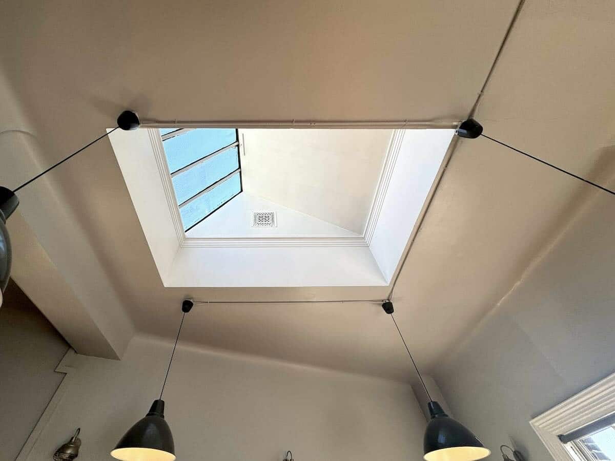 Elegant skylight at 1133 Broadway with pendant lights